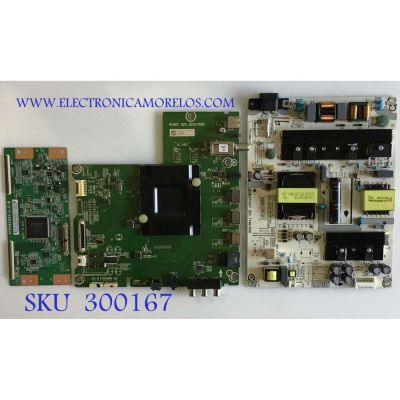 KIT DE TARJETAS PARA TV HISENSE / MAIN 237796 / RSAG7.820.8252/ROH / FUENTE 222172 / RSAG7.820.7748/ROH / T-CON 34291100520G11 / ST5461D07-1-C-B / PANEL HD550S1U81-L1\S0\GM\ROH / MODELO 55R6E